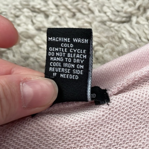 Rue 21 Blush Pink Varsity Lace Detail Pullover Sweatshirt, size M - Picture 3 of 5